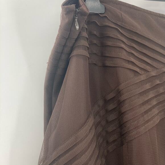 Nygard Boho Lace Overlay Brown Midi Skirt Women’s Size 20 3X Zip Closure - Picture 6 of 11